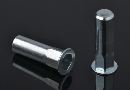 Thép phẳng đầu bên trong cơ thể Hex Rivet Nut Loại cuối