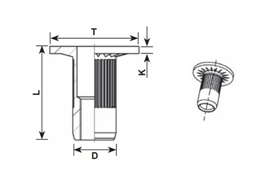 Big Flange Flat Head Customized Rivet Nut cho các bộ phận ô tô